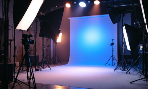 Lighting equipment on a video set