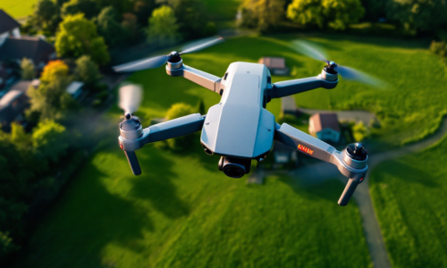Aerial drone capturing sweeping footage of residential property