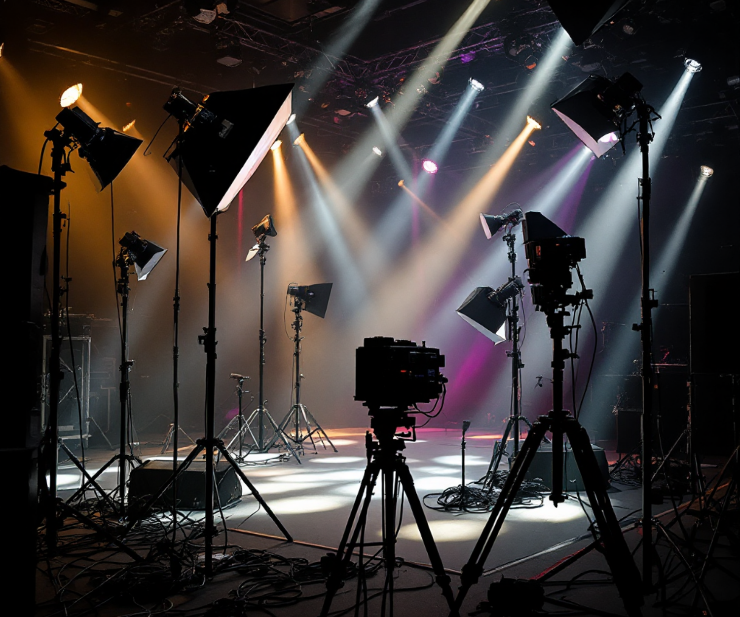 : Lighting equipment on a video set