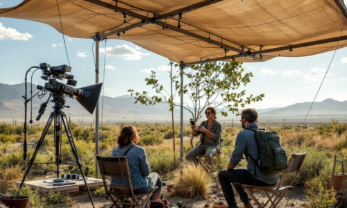 Sustainable film production set using solar power